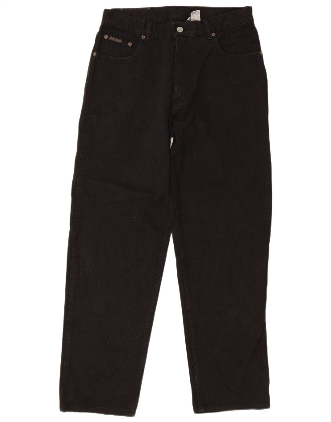 Calvin Klein Herren Regular Straight Jeans W32 L30 Schwarze Baumwolle