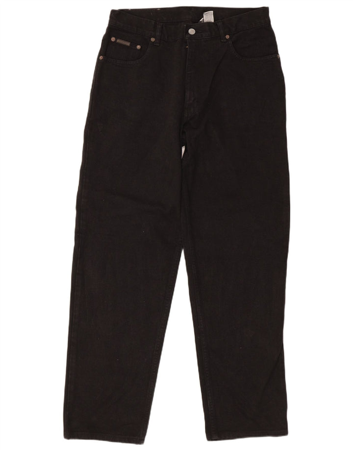 Calvin Klein Herren Regular Straight Jeans W32 L30 Schwarze Baumwolle