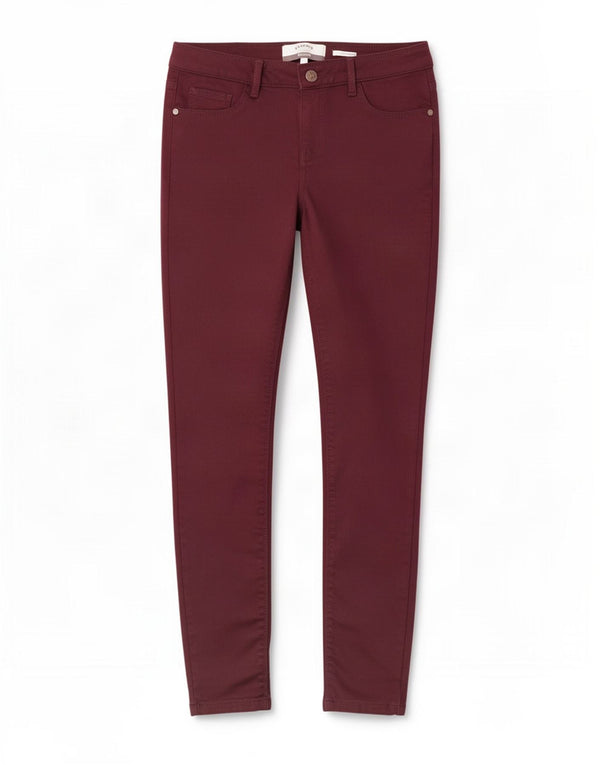 Fat Face Jegging-Jeans für Damen, UK 10, Größe S, W26, L28, Burgunderrot, Baumwolle