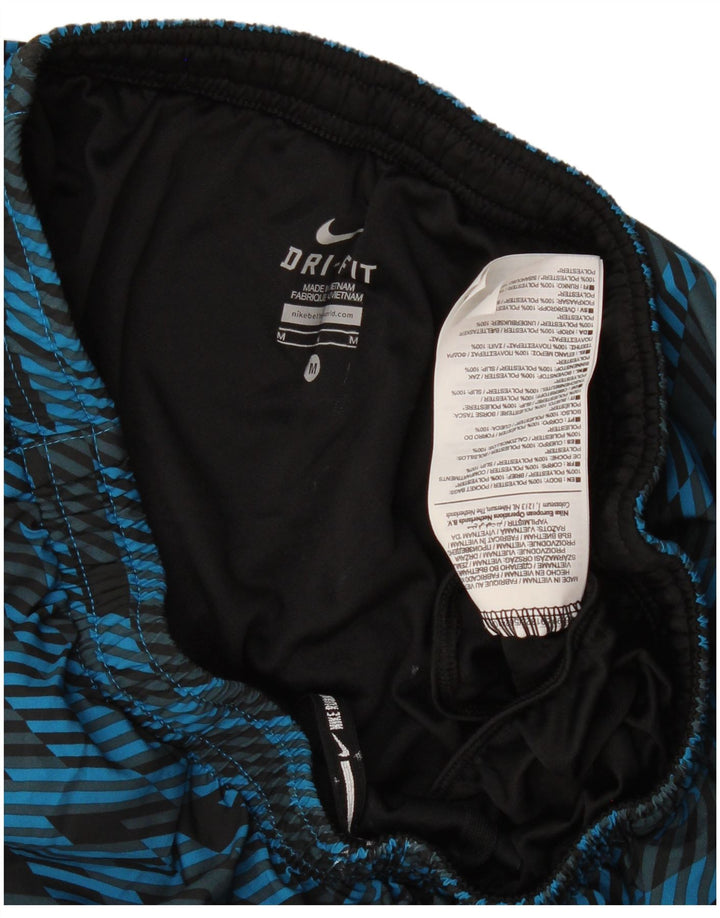 Nike Herren Dri Fit Sportshorts Mittelblaues geometrisches Polyester