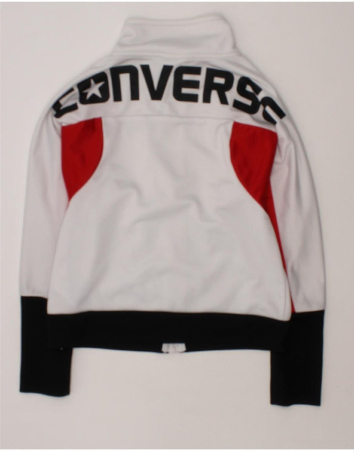 CONVERSE Girls Tracksuit Top Jacket 8-9 Years Small  White Colourblock Vintage Converse and Second-Hand Converse from Messina Hembry 