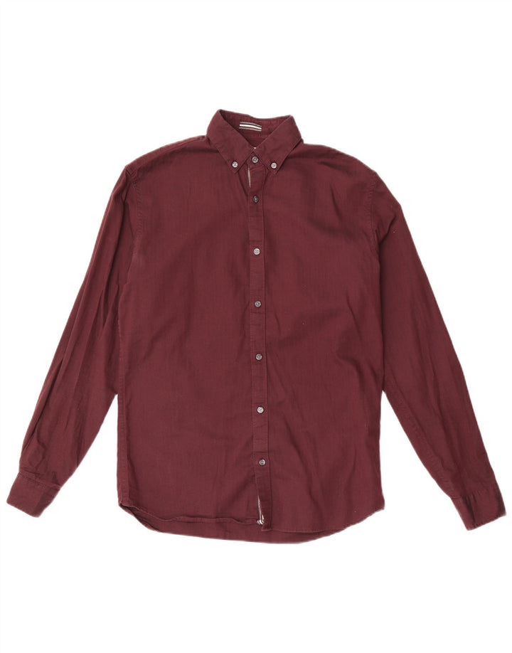 Jack & Jones Herren-Slim-Fit-Hemd XS aus kastanienbrauner Baumwolle