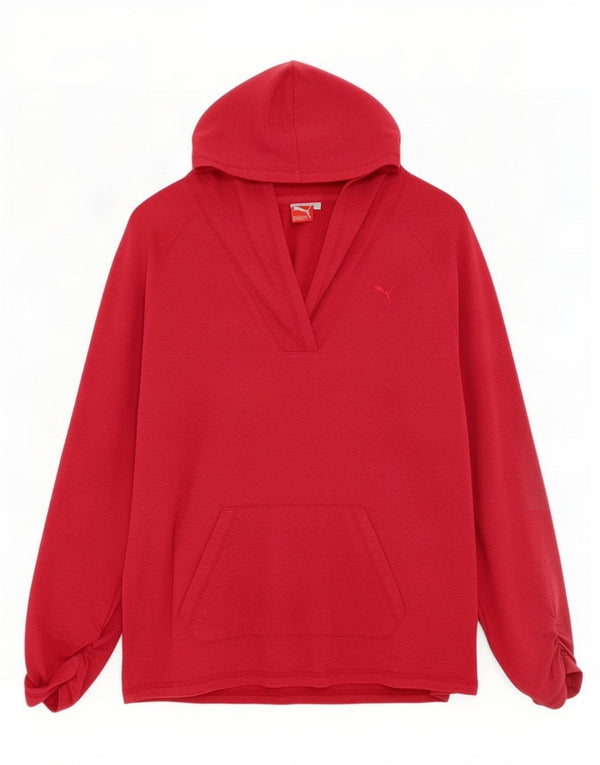 Puma Damen Kapuzenpullover UK 16 Große rote Baumwolle