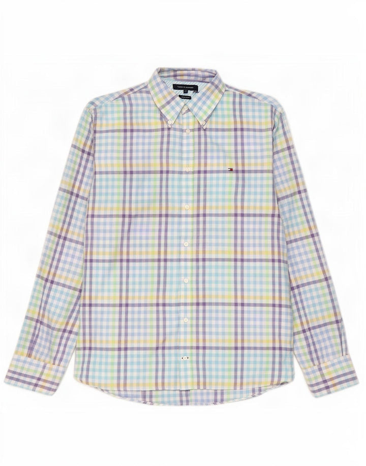 Tommy Hilfiger Herrenhemd XL Mehrfarbiges Gingham-Leinen