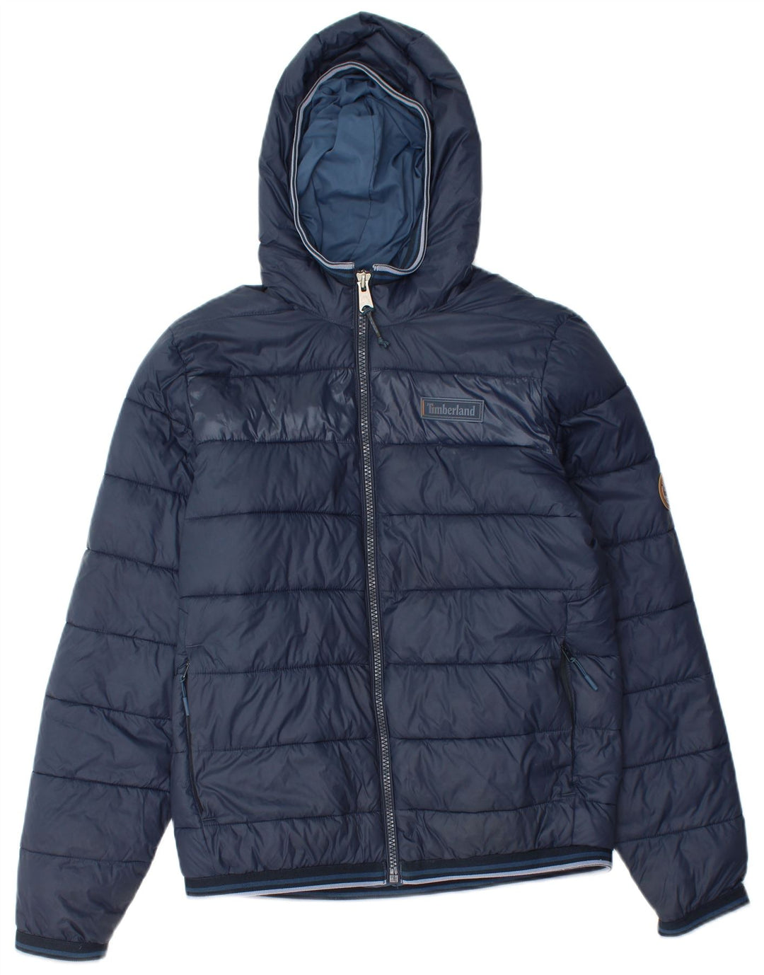 TIMBERLAND Herren-Jacke mit Kapuze, gepolstert, UK 36, Größe S, marineblaues Nylon