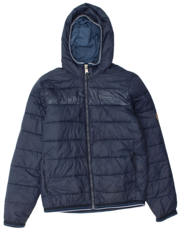 TIMBERLAND Herren-Jacke mit Kapuze, gepolstert, UK 36, Größe S, marineblaues Nylon