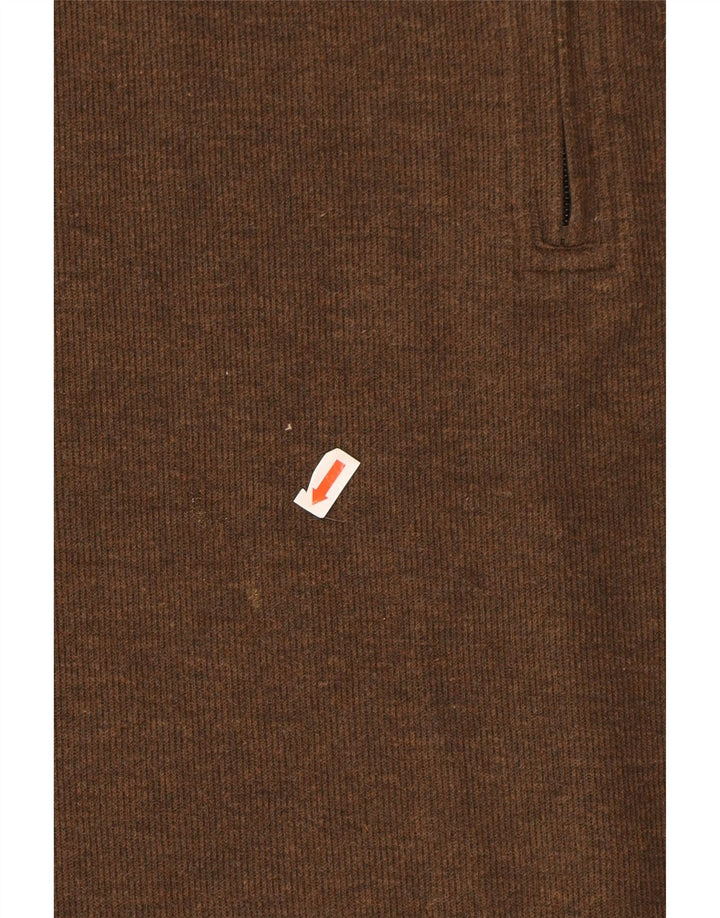 DOCKERS Mens Zip Neck Jumper Sweater Large Brown Cotton Vintage Dockers and Second-Hand Dockers from Messina Hembry 