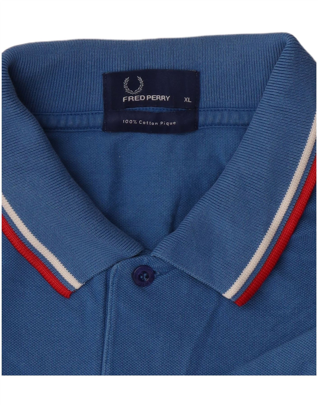 Fred Perry Herren-Poloshirt XL, blau gestreift, Baumwolle