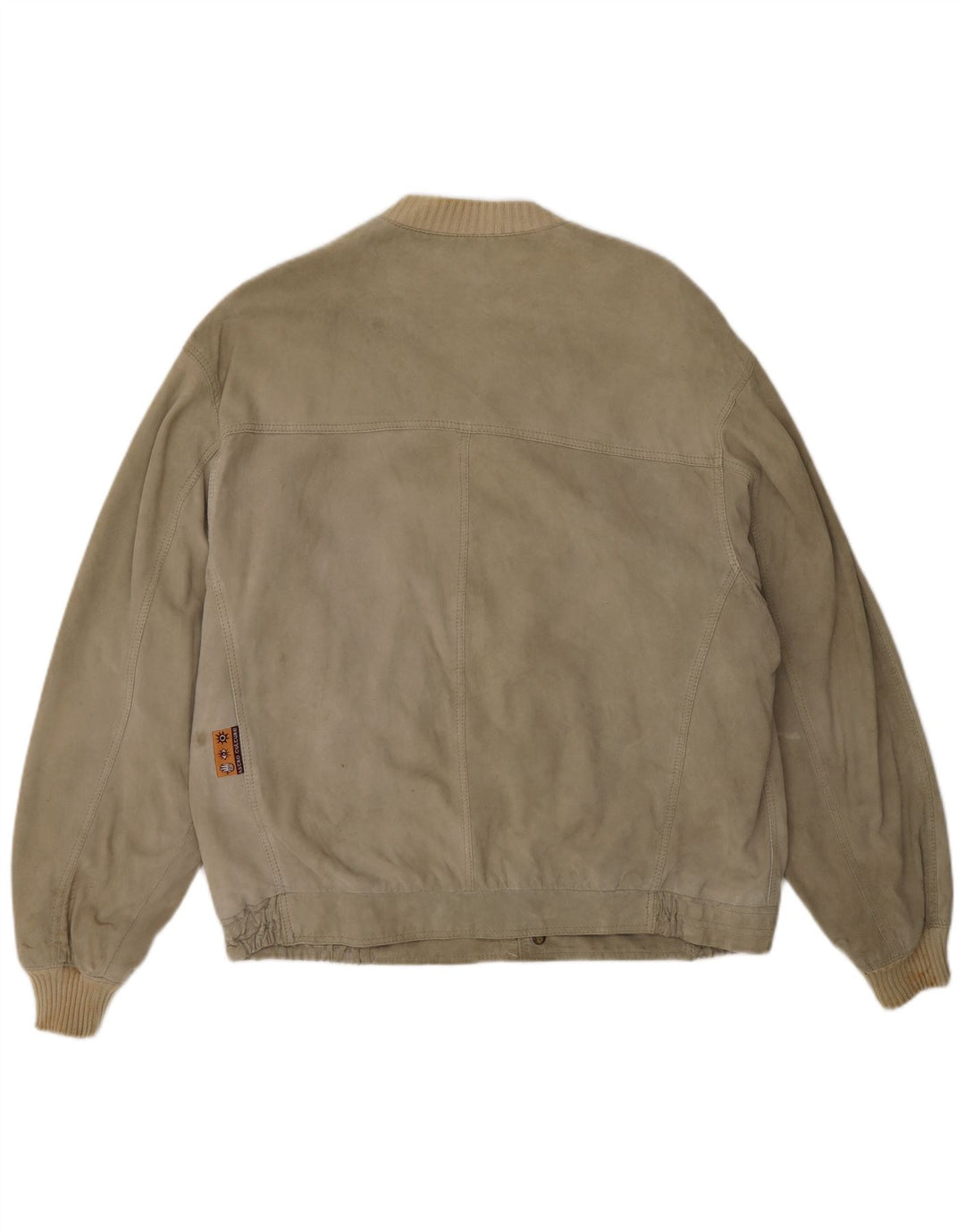 Vintage Herren Wildleder Bomberjacke UK 40 Large Beige