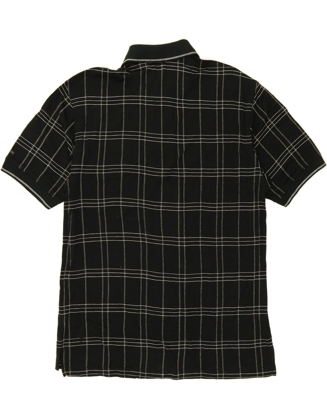 IZOD Mens Polo Shirt Small Black Check Cotton Vintage Izod and Second-Hand Izod from Messina Hembry 