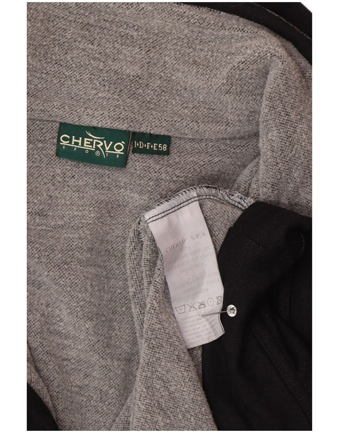 Chervo Herren-Sweatshirt mit Reißverschluss am Hals, IT 58 3XL, schwarzes Polyamid