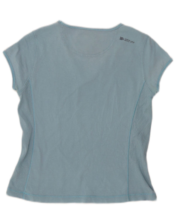 Champion Womens Heritage Classics T-Shirt Top UK 12 Mittelblaue Baumwolle