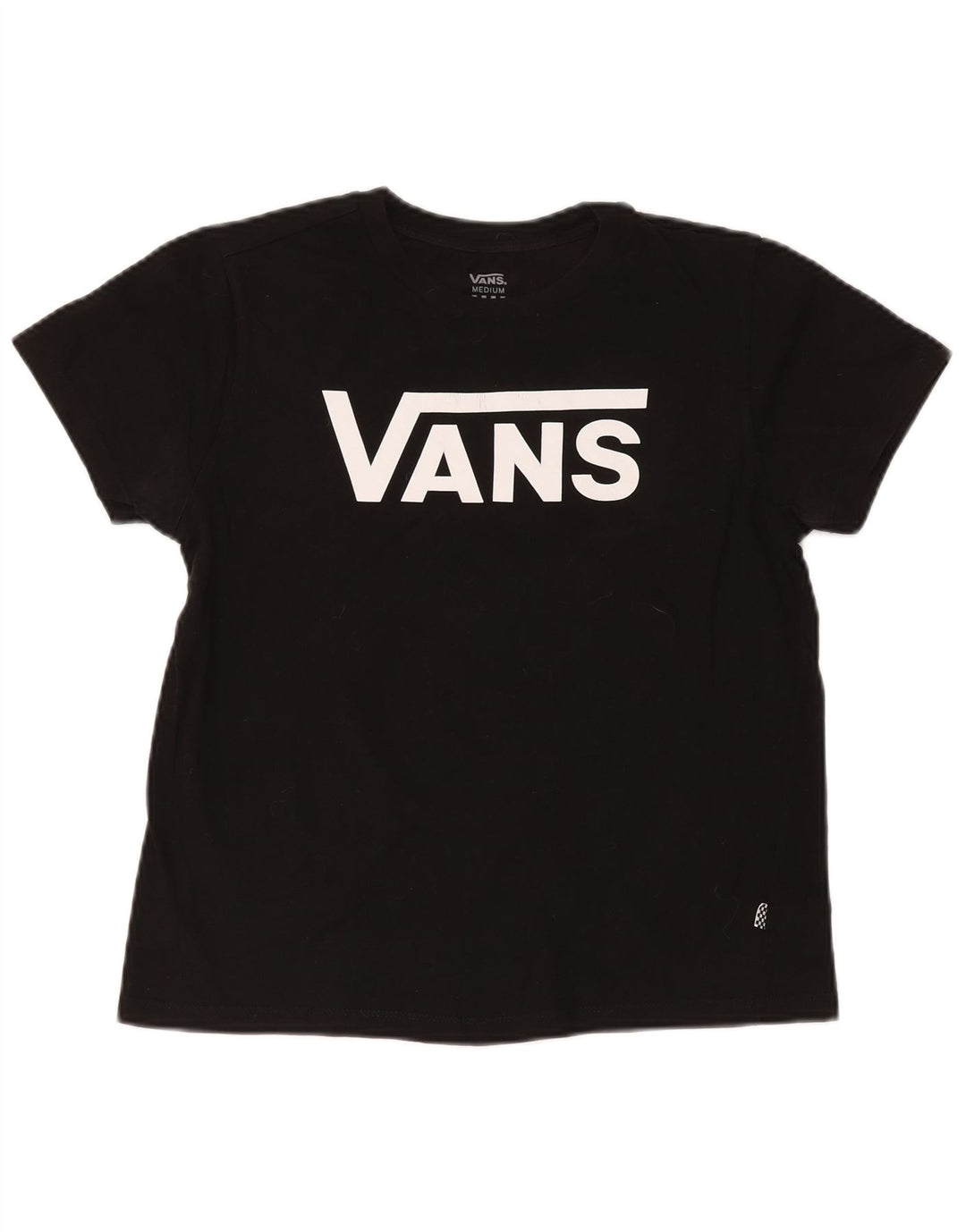 Vans Damen Grafik-T-Shirt-Oberteil UK 14 Medium Schwarz