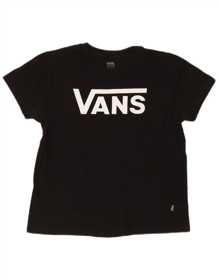Vans Damen Grafik-T-Shirt-Oberteil UK 14 Medium Schwarz