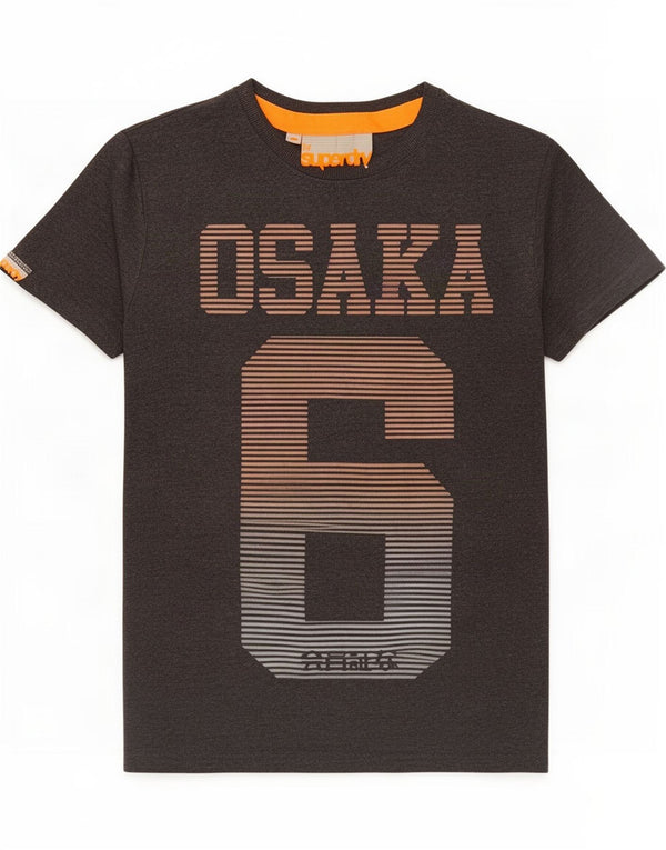 Superdry Mens Osaka Graphic T-Shirt Top Small Grey Cotton