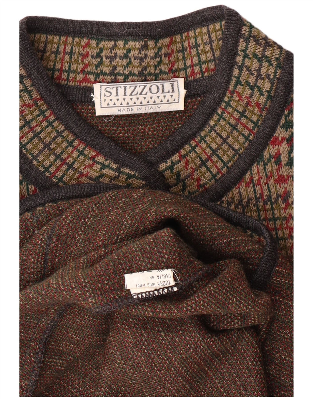 STIZZOLI Damen 6-Knopf-Strickblazer IT 48 XL Brauner Hahnentritt