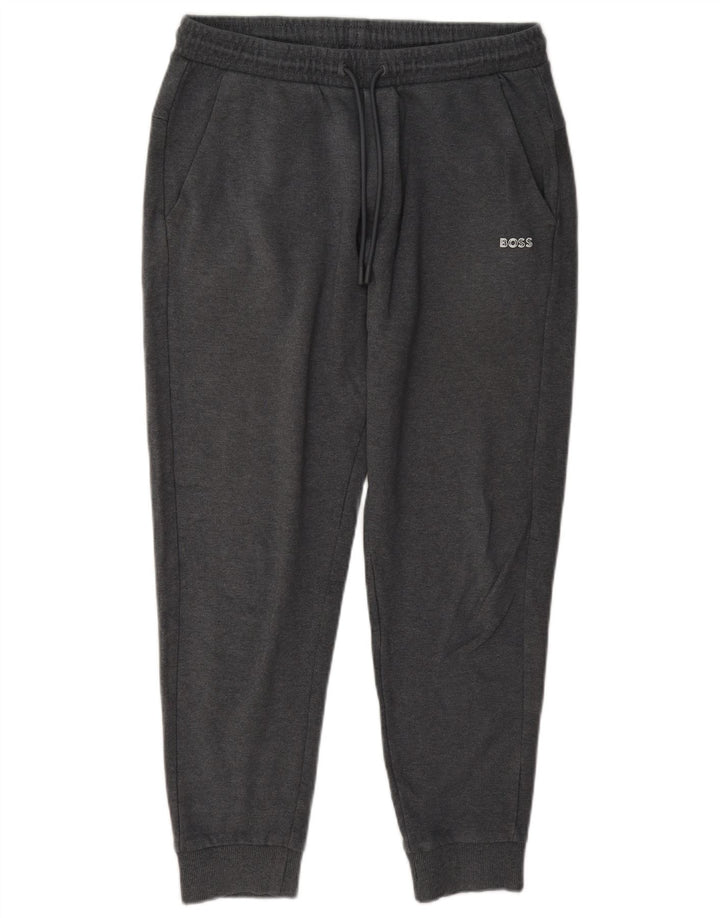Hugo Boss Herren-Trainingshose, Jogginghose, klein, graue Baumwolle