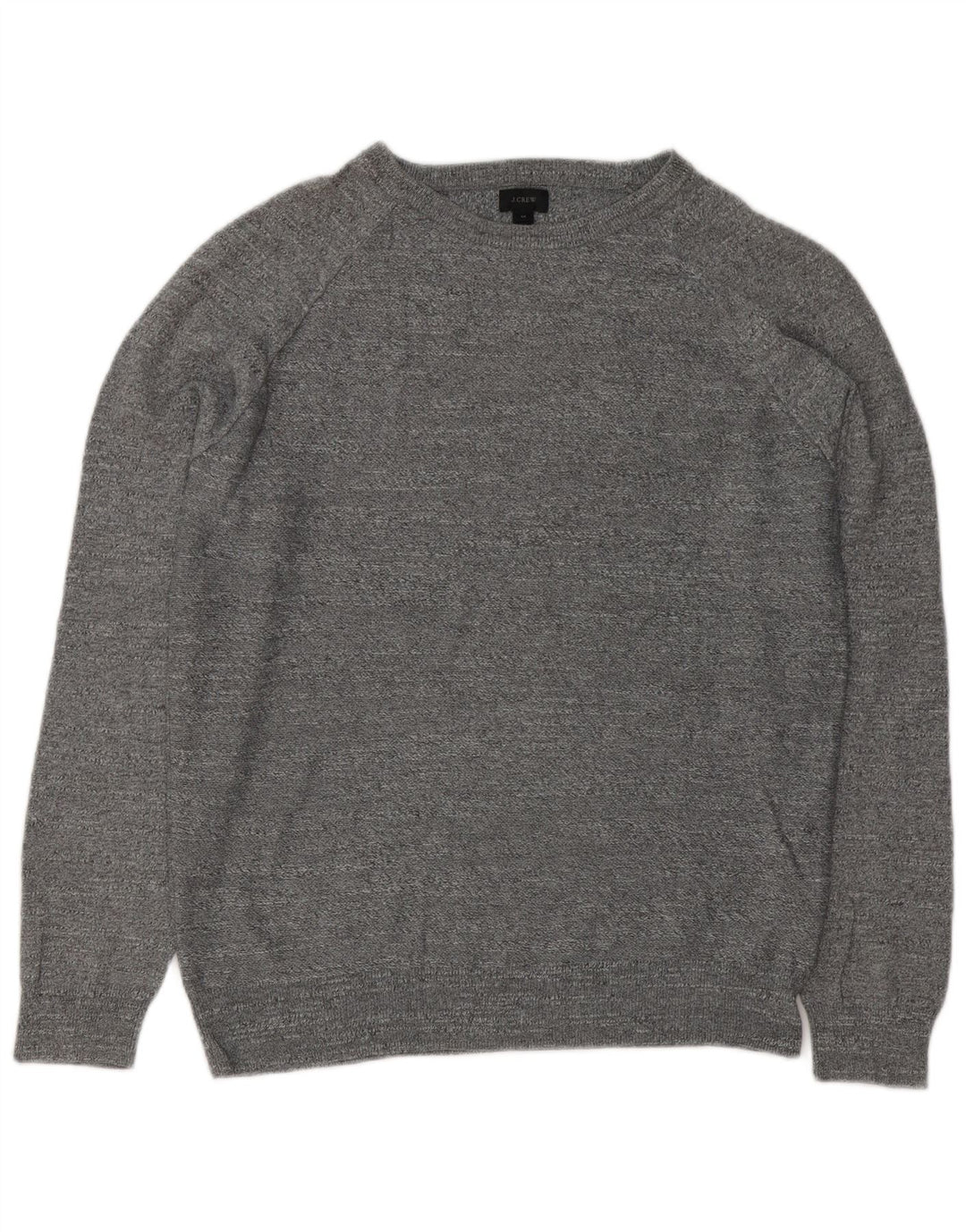 J. Crew Herren-Pullover mit Rundhalsausschnitt, mittelgrau gesprenkelte Baumwolle
