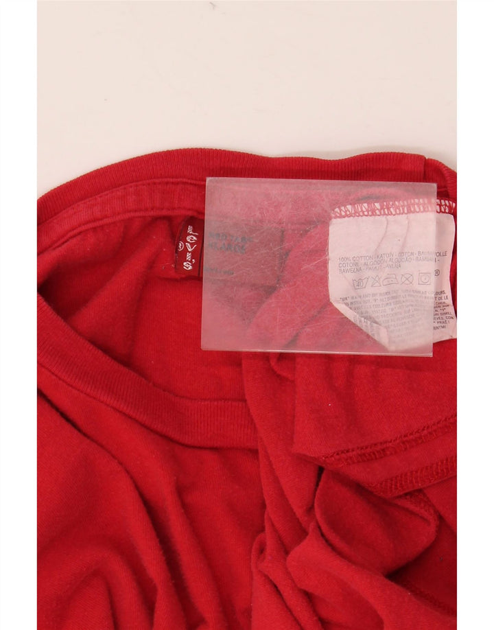 LEVI'S Damen Graphic Top Langarm UK 18 XL Rote Baumwolle