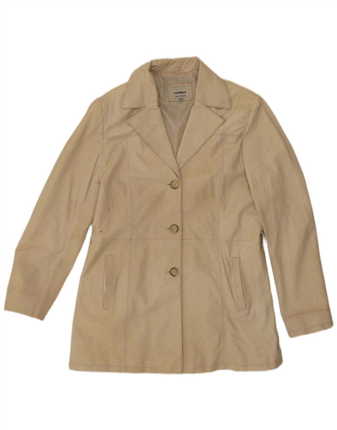 CONBIPEL Damen Ledermantel IT 48 XL Beige Leder
