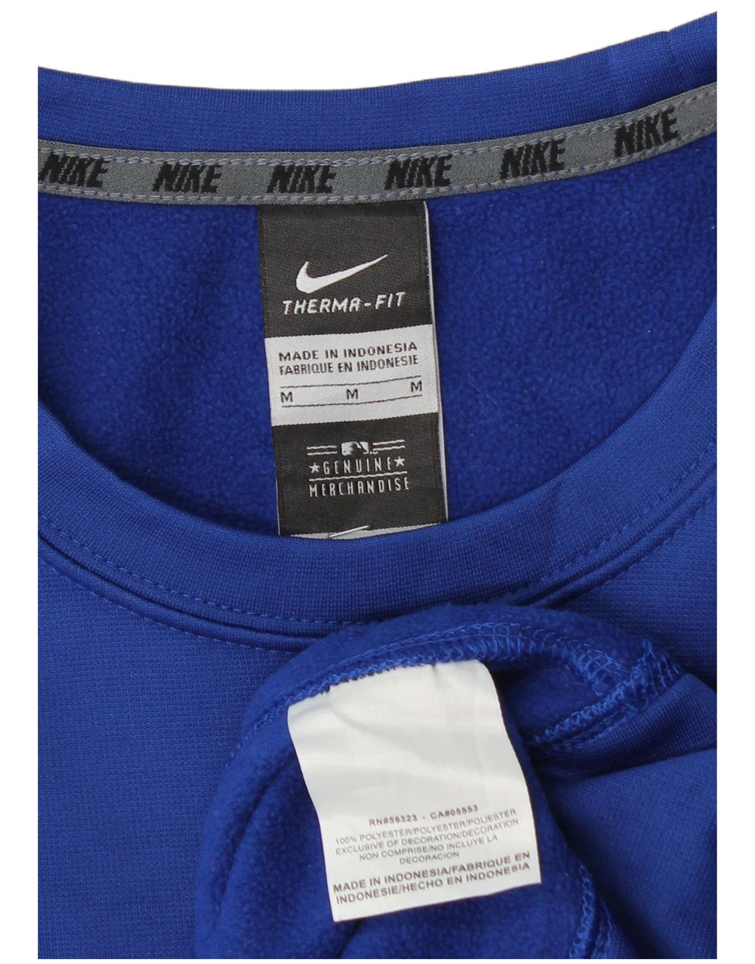 Nike Herren Therma-Fit Graphic Sweatshirt Pullover Mittelblaues Polyester