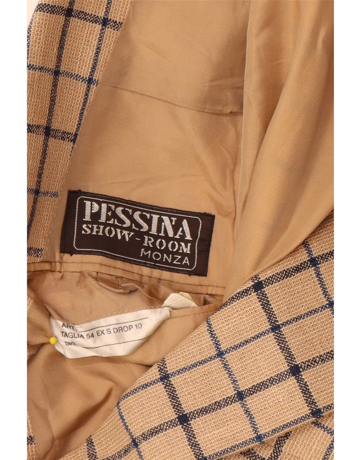 Cerruti 1881 Herren-Blazer mit 2 Knöpfen, IT 54, 2XL, beige kariert, klassisch