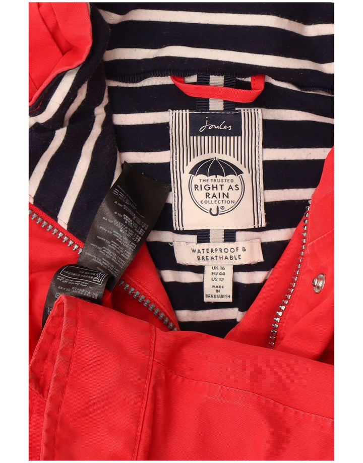 Joules Damen Übergroße wasserdichte Jacke UK 16 Large Rot Polyester