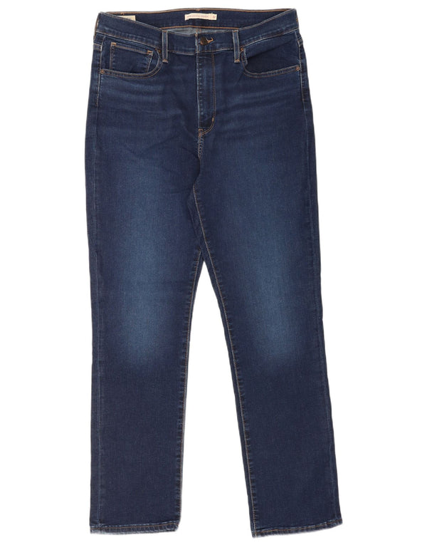 Levi's Damen 724 High Rise Straight Jeans W32 L30 Marineblaue Baumwolle