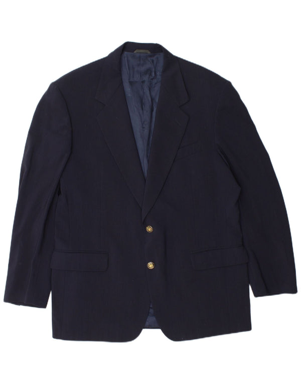 Ferre Herren-Blazer mit 2 Knöpfen, IT 54 2XL, marineblaue Schurwolle
