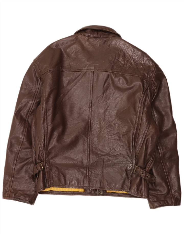 Vintage Herren Lederjacke IT 50 Großes braunes Leder