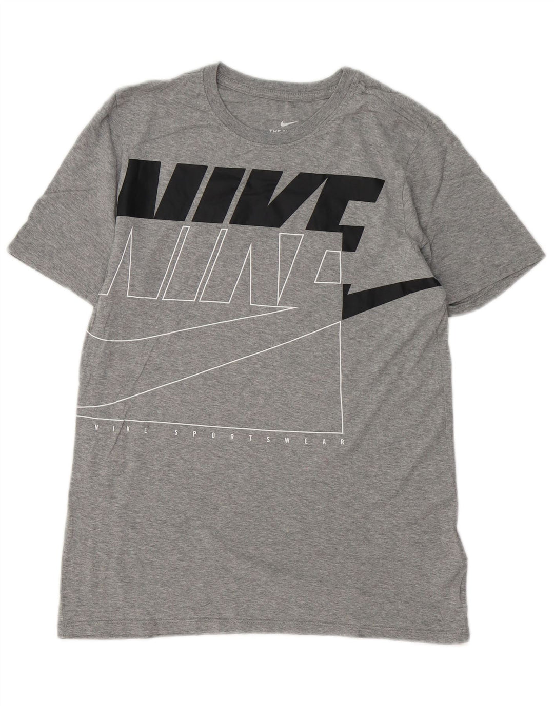 NIKE Herren-T-Shirt mit sportlicher Passform, Grafik, Größe S, Grau, Baumwolle