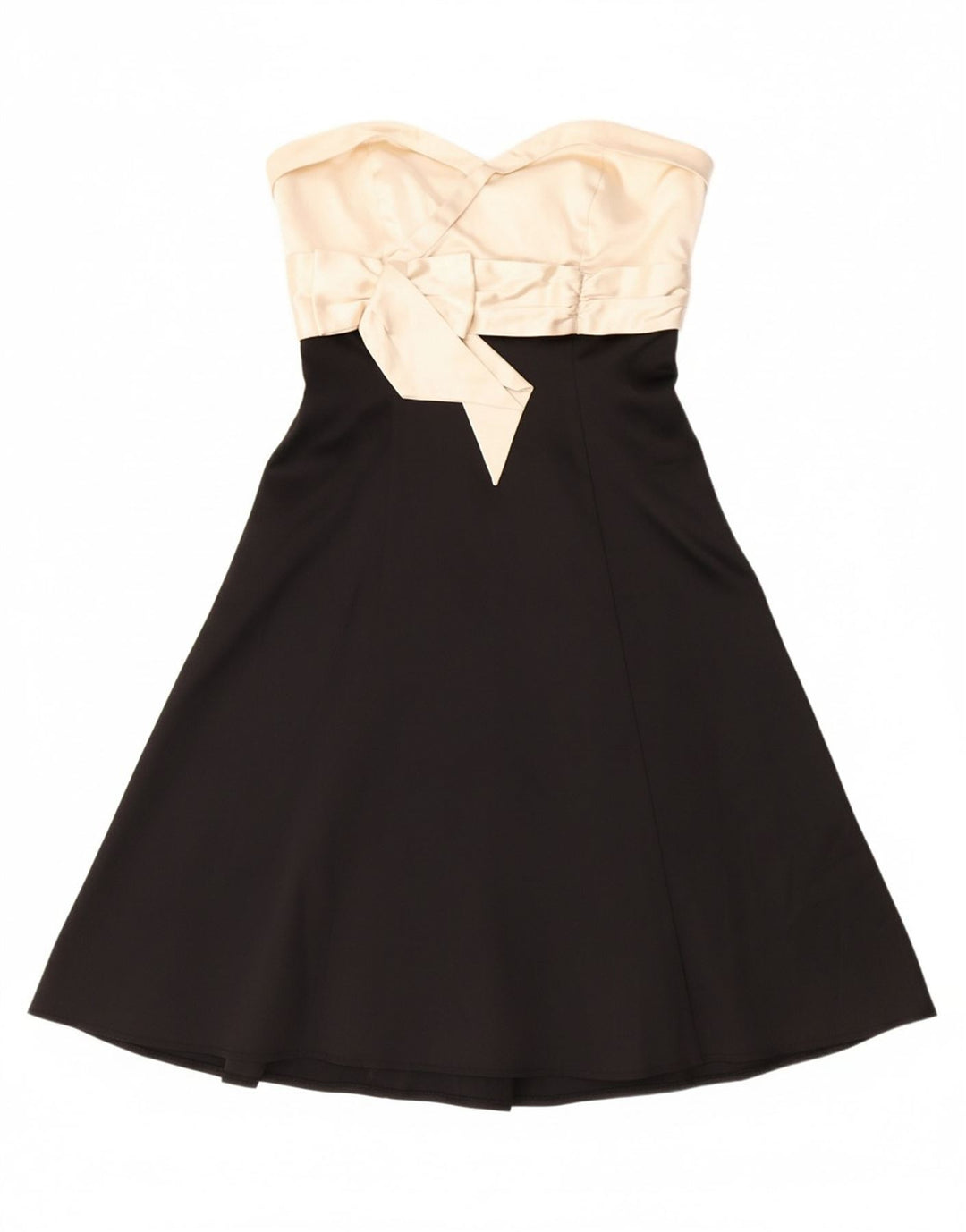 WAREHOUSE Womens Strapless Dress UK 12 Medium Black Colourblock Acetate