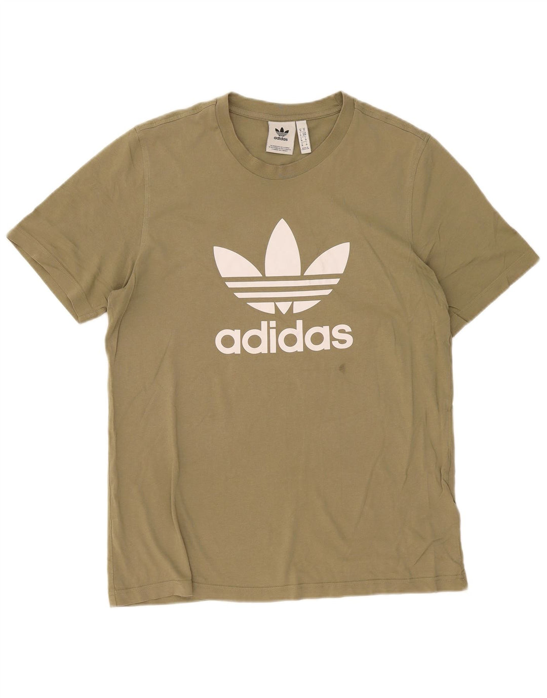 Adidas Herren Grafik-T-Shirt-Oberteil aus mittlerer Khaki-Baumwolle