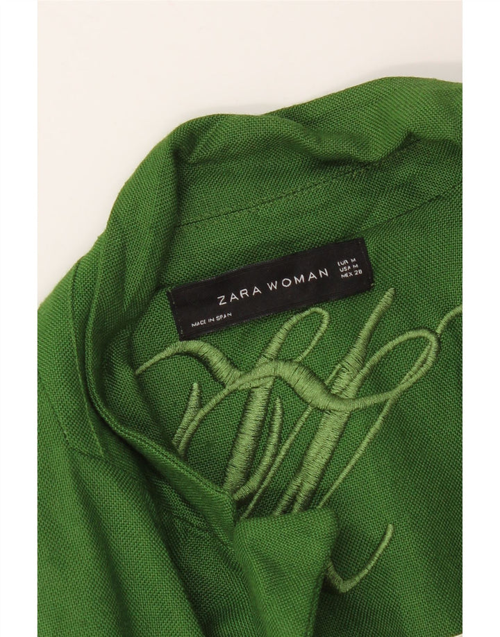 Zara Damen 1-Knopf-Blazerjacke UK 12 Mittelgrün