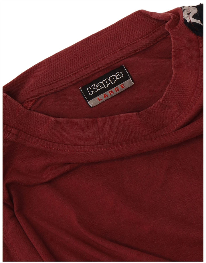 Kappa Herren-T-Shirt mit Grafik, groß, Kastanienbraun, Farbblock