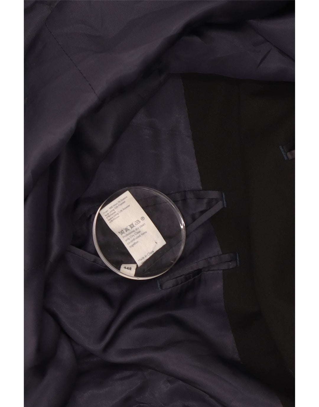 John Lewis Herren-Blazer mit maßgeschneiderter Passform und 2 Knöpfen, UK 44, 2XL, schwarze Wolle