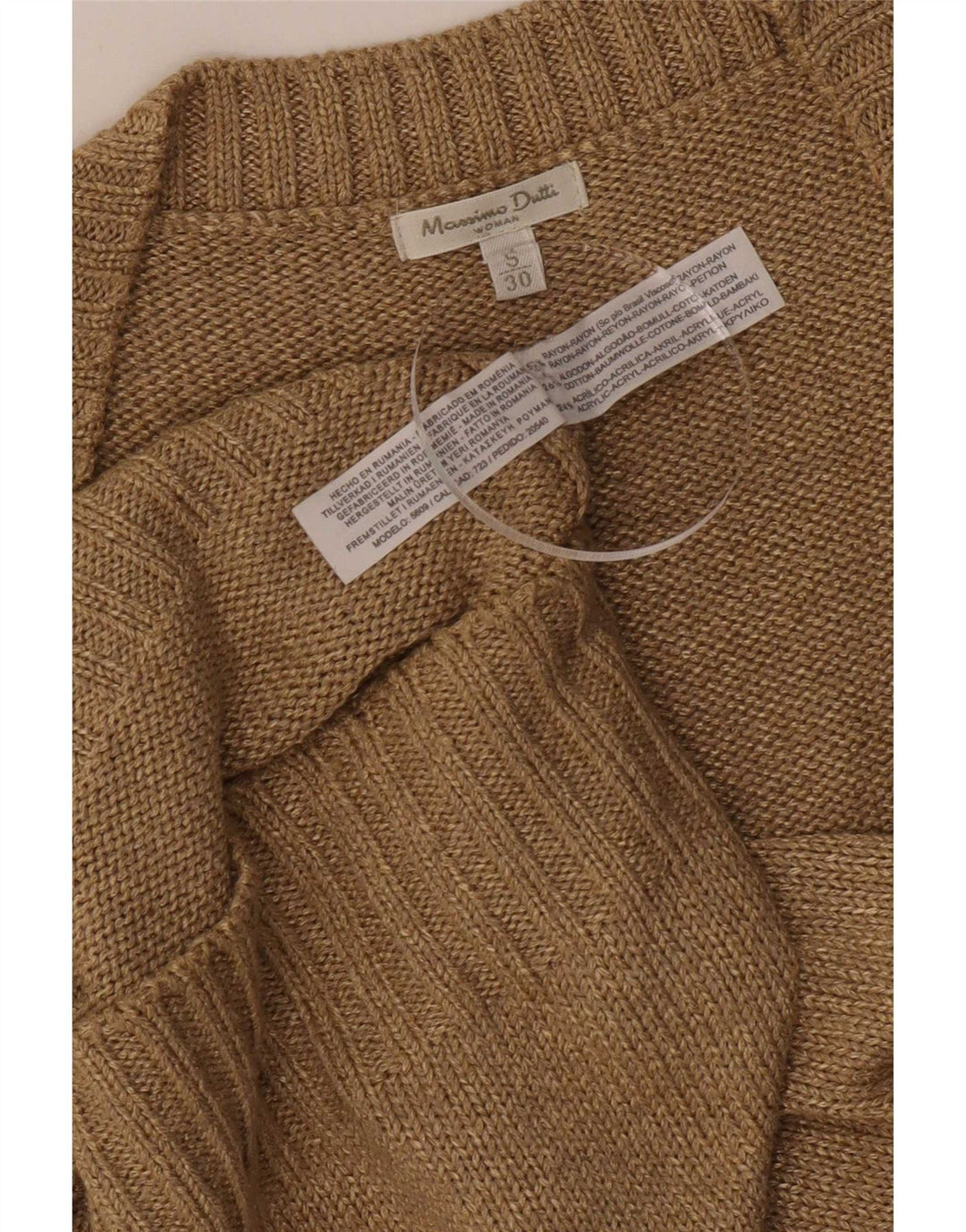 Massimo Dutti Damen Weste Tank Top UK 10 Small Khaki Rayon