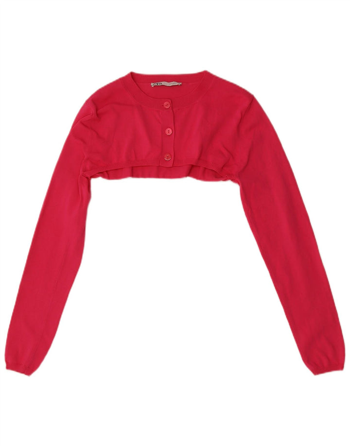 ZARA Womens Bolero Jumper UK 12 Medium Pink Nylon