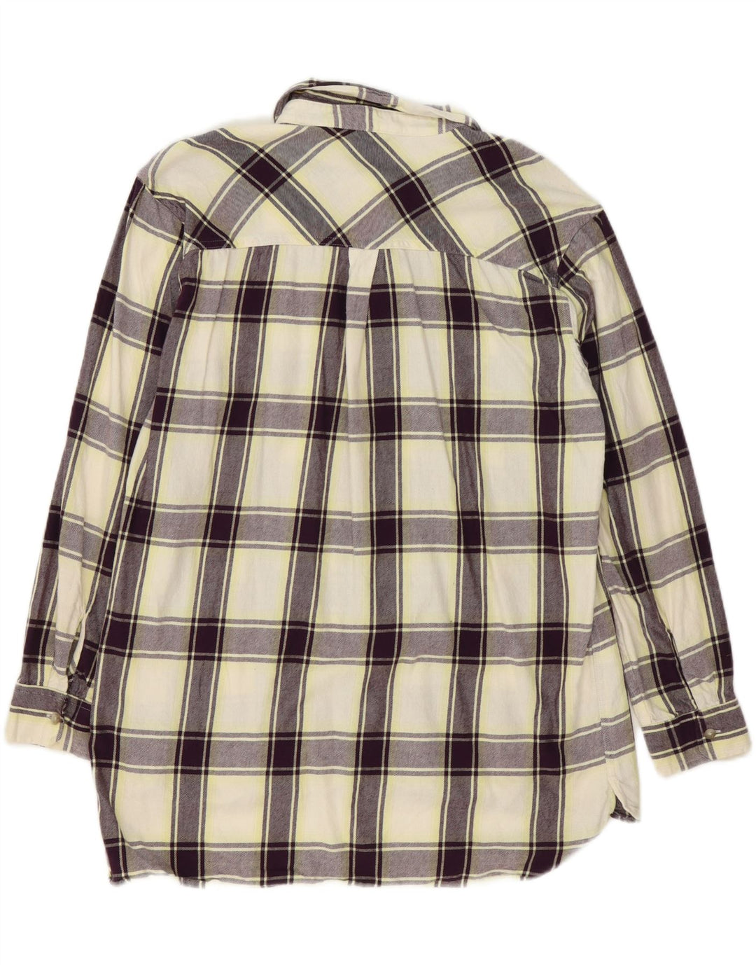 EDDIE BAUER Womens Oversized Flannel Shirt UK 10 Small Off White Check Vintage Eddie Bauer and Second-Hand Eddie Bauer from Messina Hembry 