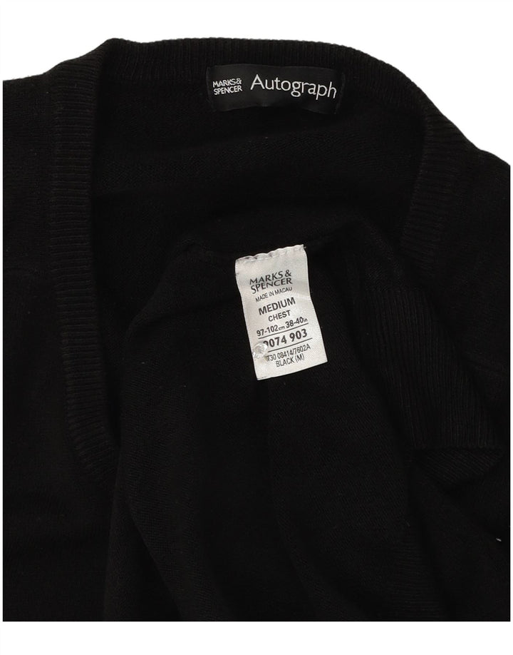 Marks & Spencer Herren Autograph Pullover mit V-Ausschnitt, Mittelschwarz, Acryl
