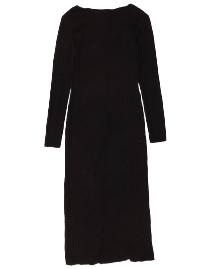 Zara Damen Pulloverkleid UK 8 Small Schwarz Viskose