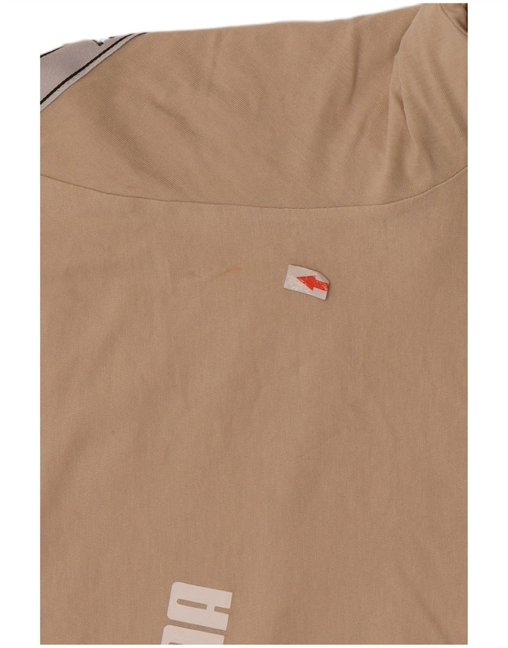 Puma Herren Grafik-T-Shirt-Oberteil aus mittelbeigefarbener Colourblock-Baumwolle