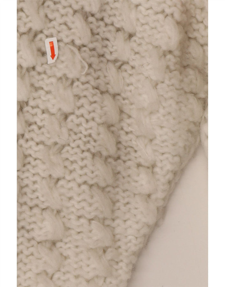 VINTAGE Damen Strickjacke UK 14 Mittelweiß