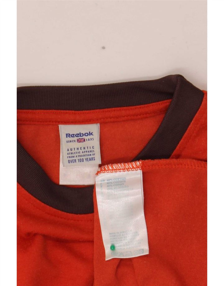 Reebok Herren T-Shirt Top Large Orange Baumwolle