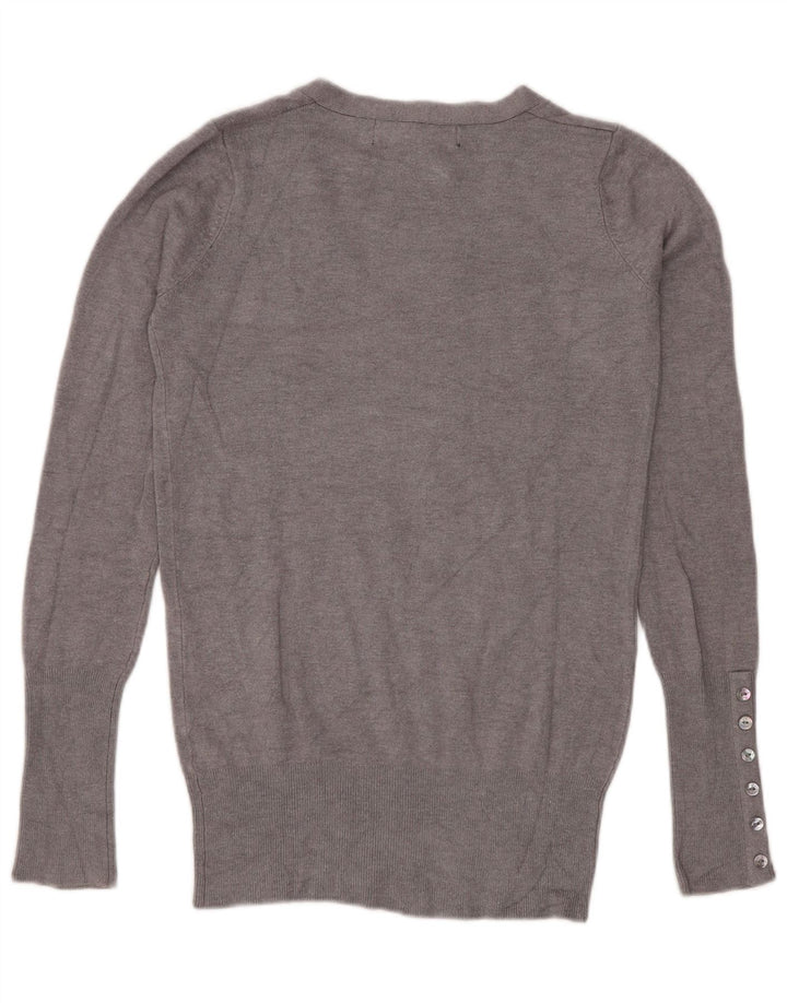 Zara Damen-Pullover mit V-Ausschnitt, Gr. 10, Größe S, Grau