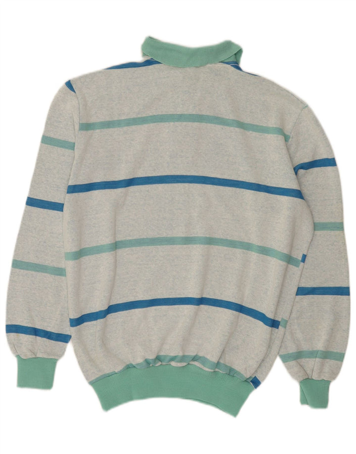 Vintage Herren Rollkragenpullover Mittelgrün gestreift