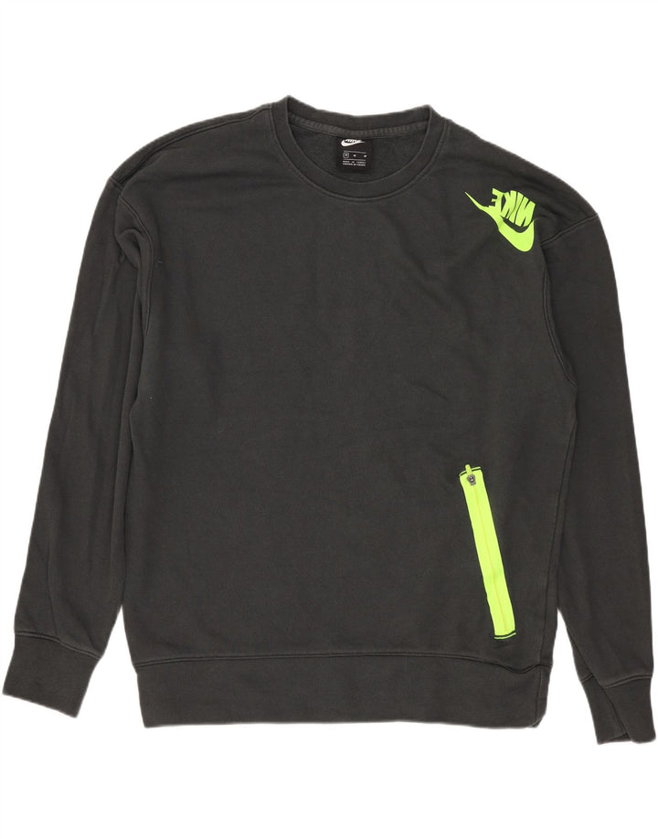 NIKE Herren-Sweatshirt mit Grafik, mittelgraue Baumwolle