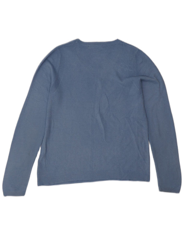 Marks & Spencer Damen-Pullover mit U-Boot-Ausschnitt, Gr. 10, Small, Blau, Acryl