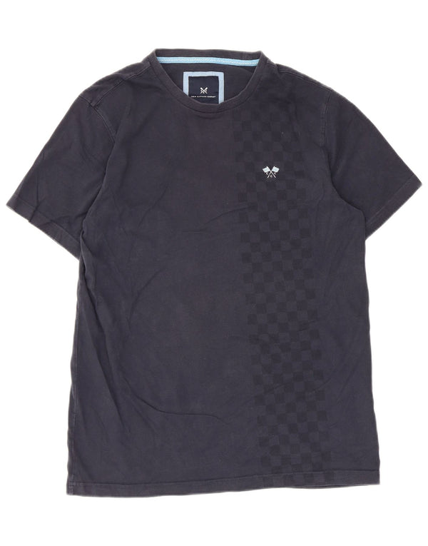 Crew Clothing Herren Grafik-T-Shirt-Oberteil aus mittelblauer, geometrischer Baumwolle