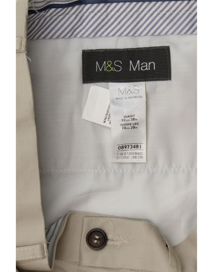 Gerade Herren-Chinohose von Marks & Spencer, W38, L27, graue Baumwolle